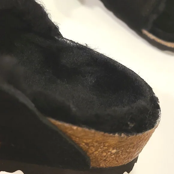 Birkenstock black Arizona genuine shearling lined sandal 37 or 40 - Picture 8 of 9